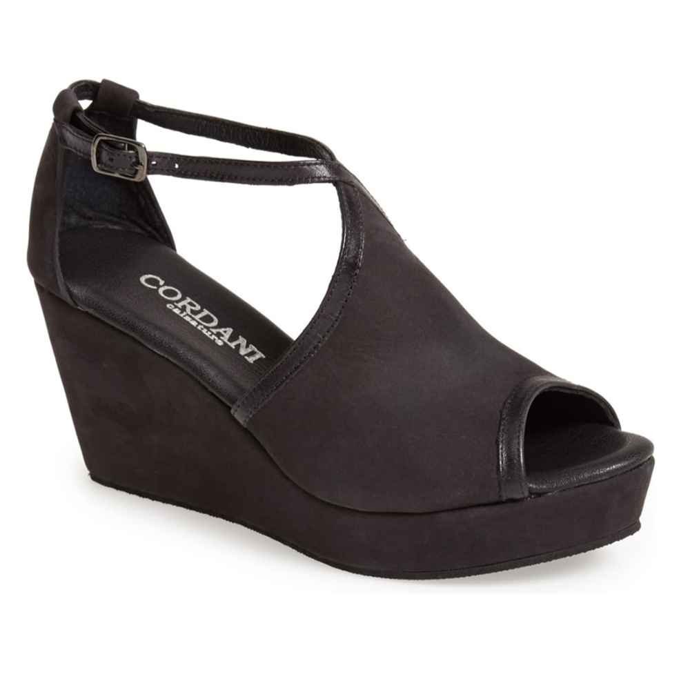 Cordani Fantine Open Toe Ankle Strap Wedge | US 10